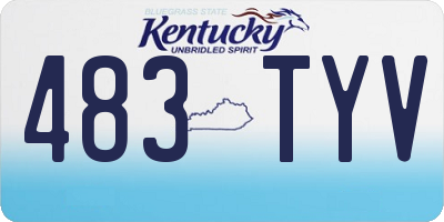 KY license plate 483TYV