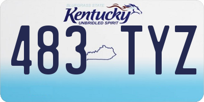 KY license plate 483TYZ