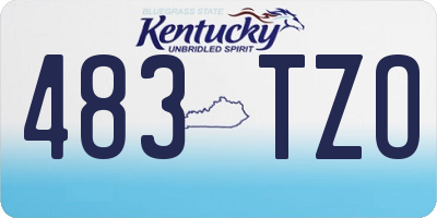 KY license plate 483TZO