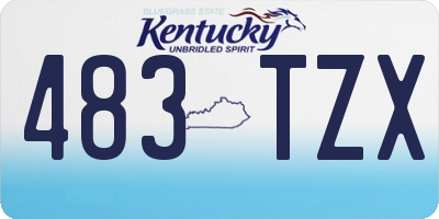 KY license plate 483TZX