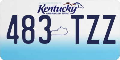 KY license plate 483TZZ