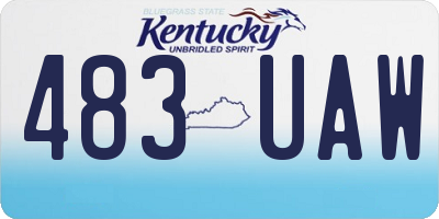 KY license plate 483UAW