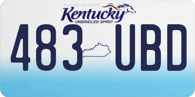KY license plate 483UBD