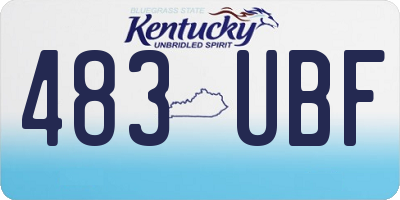 KY license plate 483UBF