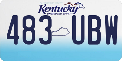 KY license plate 483UBW
