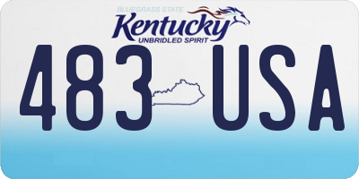 KY license plate 483USA