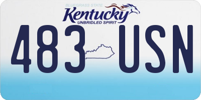KY license plate 483USN