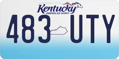 KY license plate 483UTY