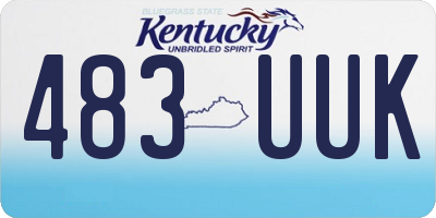 KY license plate 483UUK