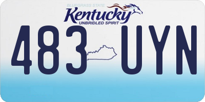 KY license plate 483UYN