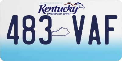 KY license plate 483VAF