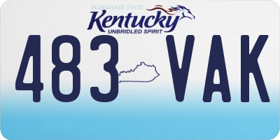 KY license plate 483VAK
