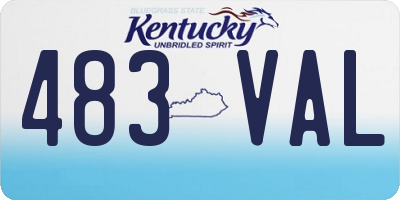 KY license plate 483VAL