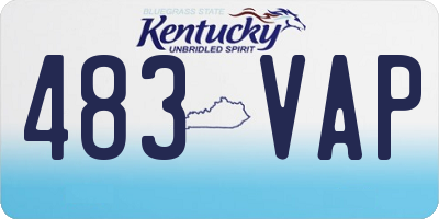 KY license plate 483VAP