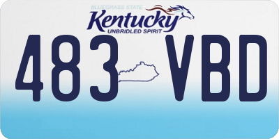 KY license plate 483VBD