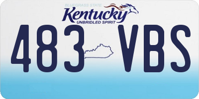 KY license plate 483VBS