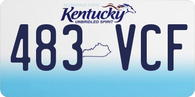 KY license plate 483VCF
