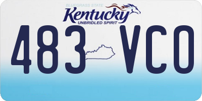 KY license plate 483VCO
