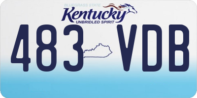 KY license plate 483VDB
