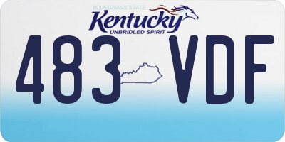 KY license plate 483VDF