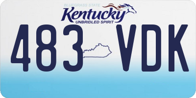 KY license plate 483VDK