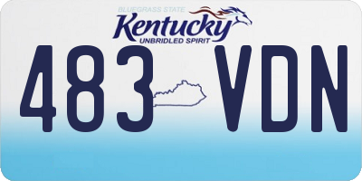 KY license plate 483VDN