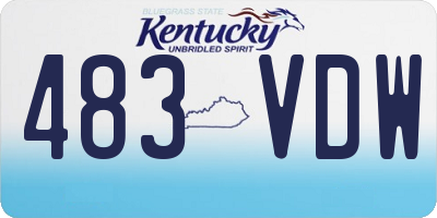 KY license plate 483VDW