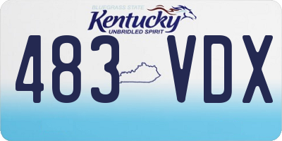 KY license plate 483VDX