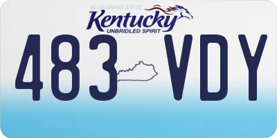 KY license plate 483VDY