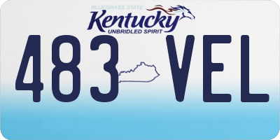 KY license plate 483VEL
