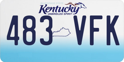 KY license plate 483VFK