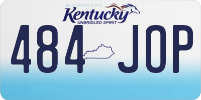 KY license plate 484JOP