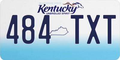KY license plate 484TXT