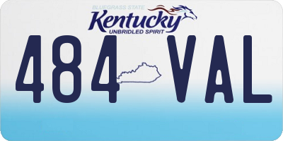 KY license plate 484VAL