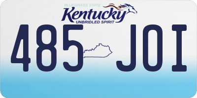 KY license plate 485JOI