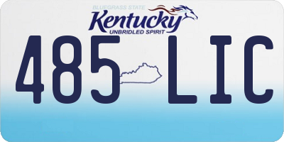 KY license plate 485LIC
