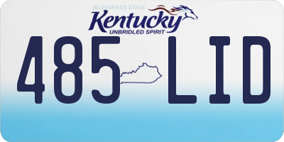 KY license plate 485LID