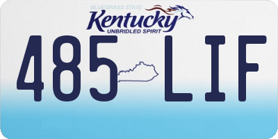 KY license plate 485LIF