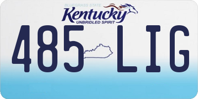 KY license plate 485LIG