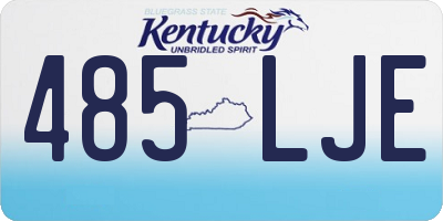 KY license plate 485LJE