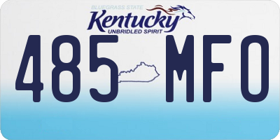 KY license plate 485MFO