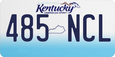 KY license plate 485NCL