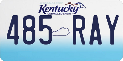 KY license plate 485RAY