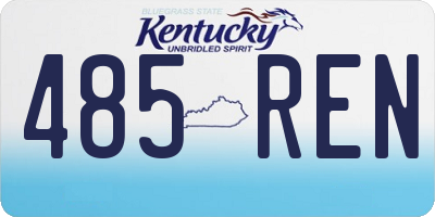 KY license plate 485REN