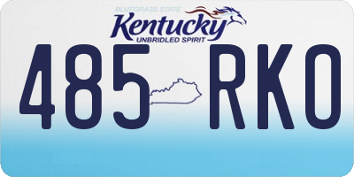KY license plate 485RKO