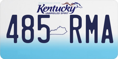 KY license plate 485RMA