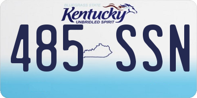 KY license plate 485SSN