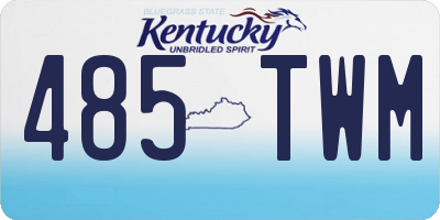 KY license plate 485TWM