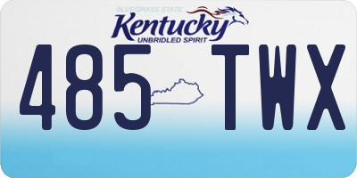 KY license plate 485TWX