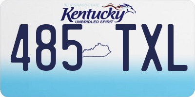 KY license plate 485TXL